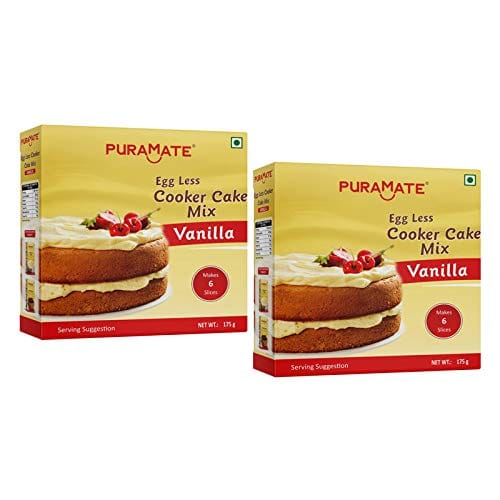 Bakersville Puramate Egg Less Cooker Cake Mix Vanilla, 175G (Pack Of 2)