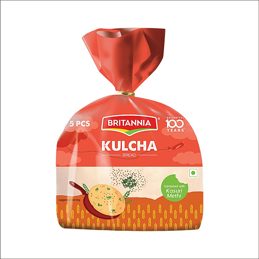 Britannia Maida Kulcha Bread, Garnished With Kasuri Methi, 200 G
