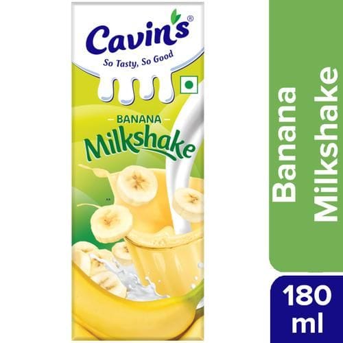 Cavins Banana Milkshake, Rich In Calcium, Thick & Creamy, 180 Ml
