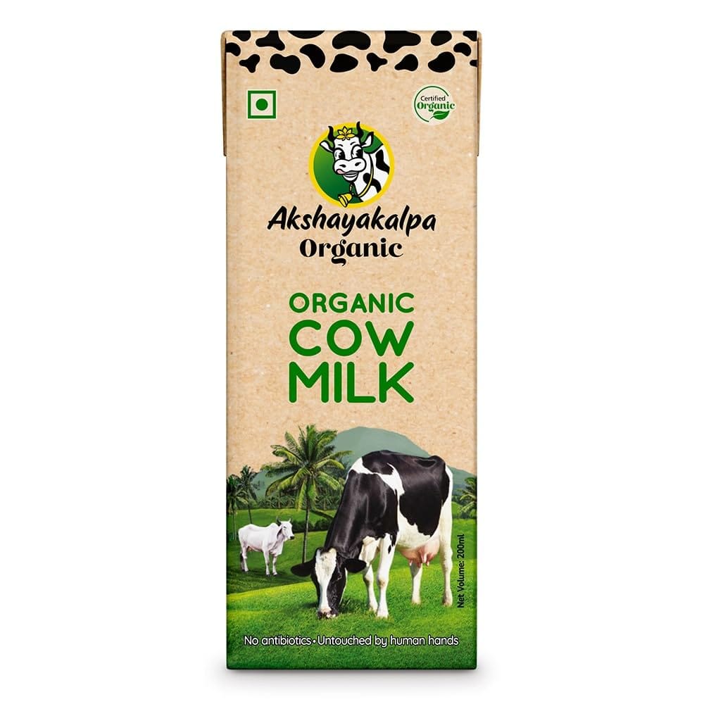 Akshayakalpa Organic Cow Milk (Uht), Pure Antibiotic, Free Milk, Long Shelf Life, No Chemical Residues, Convenient And Ready, To, Use, Nutritious By Nature, 200Ml