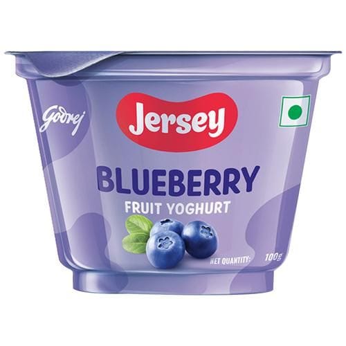 Godrej Jersey Fruit Yoghurt, Blueberry, 100 G