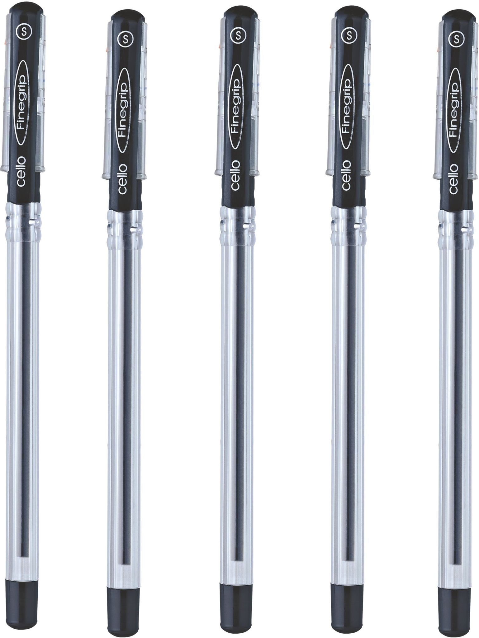 Cello Finegrip Ball Pen (Pack Of 5, Black)