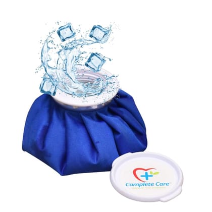 Complete Care Ice bag for Cold Therapy Pain Relief Injuries Cold Ice Pack for Knee Ankle and Back Closure Cold Water Bag, 6 Inch (Blue)