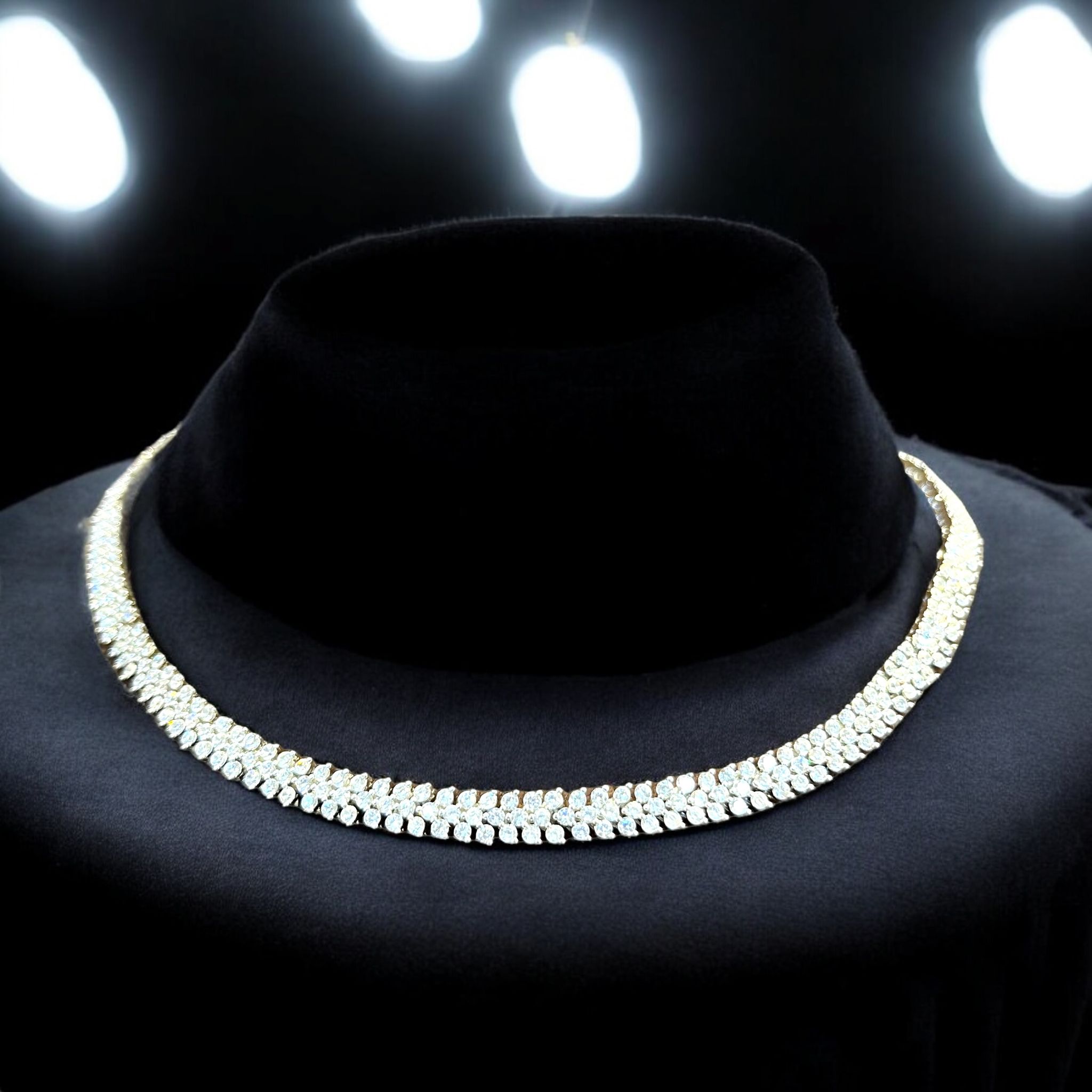 Stunning Motif Diamond Necklace Set By Dia Art Jewels