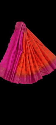 Women's Orange and Pink Banarasi Silk Lehenga Choli Women's Orange and Pink Banarasi Silk Lehenga Choli