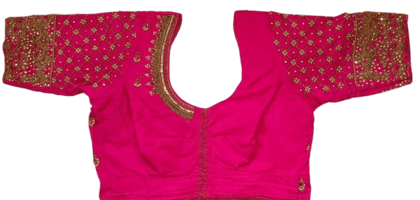 Embroidered Pink Blouse With Zari Work Embroidered Pink Blouse With Zari Work