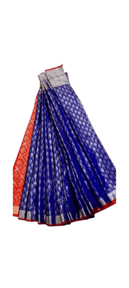 Blue Banarasi Silk Saree With Blouse Piece Blue Banarasi Silk Saree With Blouse Piece