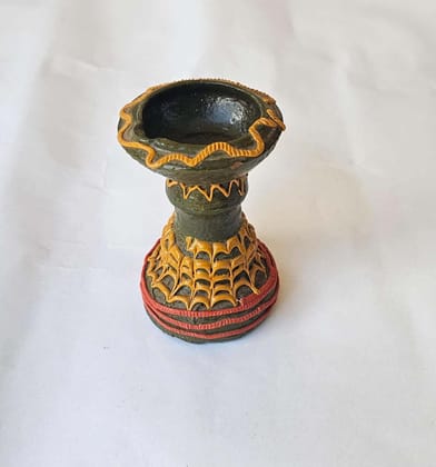 Handmade Lakka Lamp for Puja Mandir