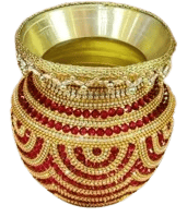 Gold Plated Pooja Thali Set with Kalash and Lota for Diwali, Navratri, and Other Festivals