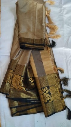 Soft Pure Handloom Mysore Silk Saree With Zari Border Soft Pure Handloom Mysore Silk Saree With Zari Border