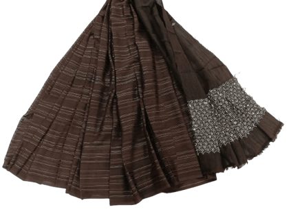 Brown Saree With Stone Work Blouse