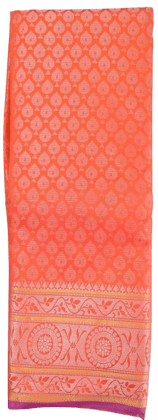 Peach Pure Handloom Kanjivaram Silk Saree With Blouse