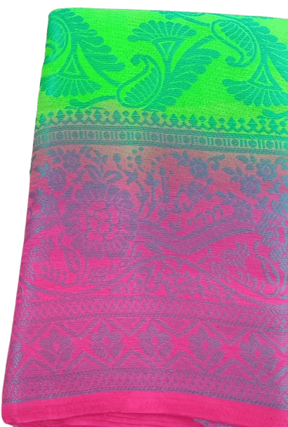 Parrot Green light weight  Saree