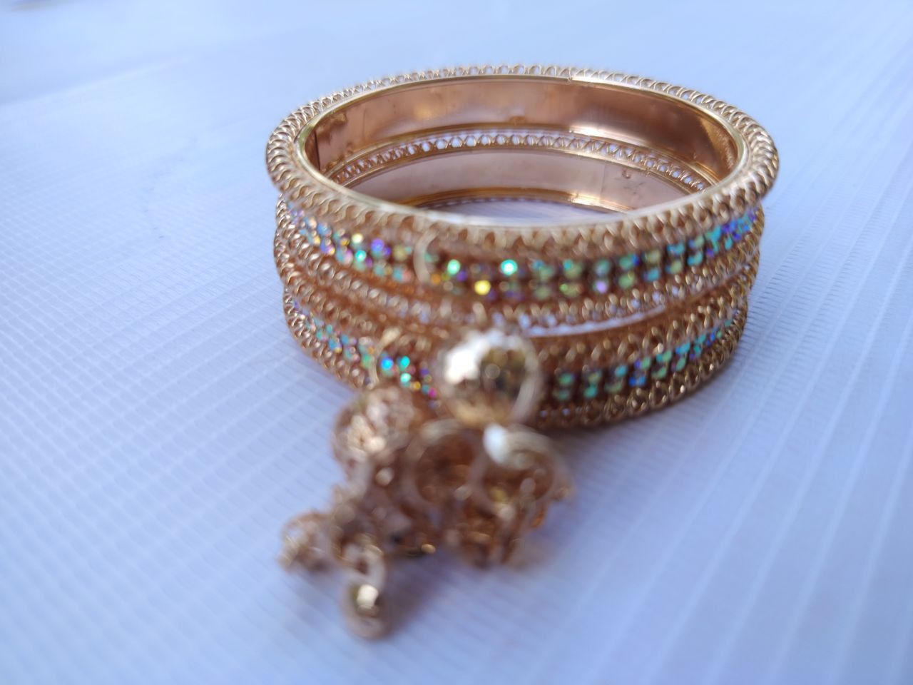 Indian Traditional Gold Plated Wedding Bangle Set for Women