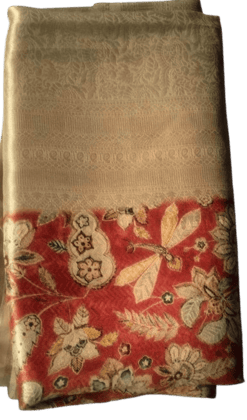Red and Gold  Saree with Blouse