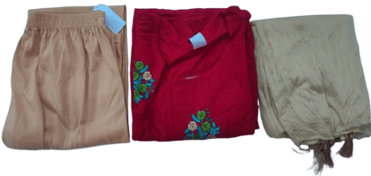 Red Embroidered Kurta  Set With Dupatta