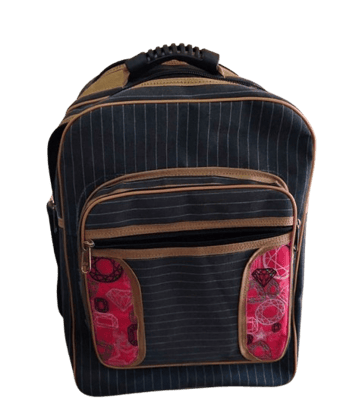 Unisex Casual Canvas Stripe Print Travel School Laptop Rucksack Backpack Unisex Casual Canvas Stripe Print Travel School Laptop Rucksack Backpack