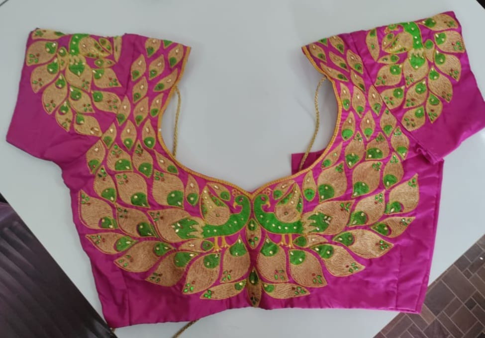 🦚 Hand Embroidered Peacock Blouse 🦚