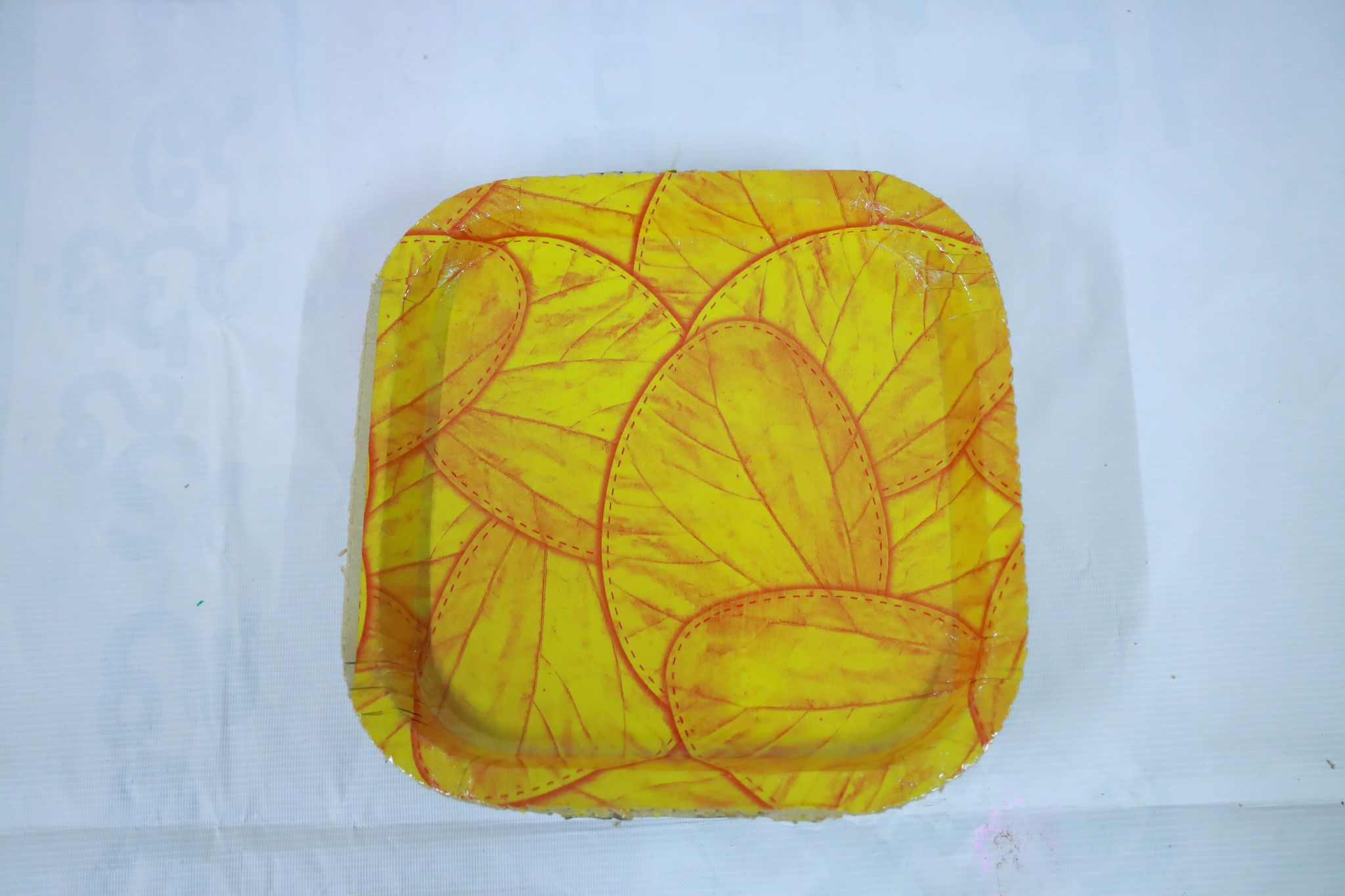 SRI LAKSHMI GANAPATHI Yellow Square Paper Plates Pack of 20