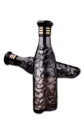 "Set of 6 Black Diamond Cut Glass Water Bottles" "Set of 6 Black Diamond Cut Glass Water Bottles"