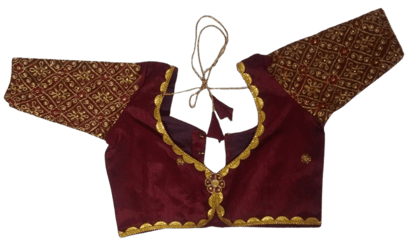 TRIVENI READYMADE- maroon color blouse with golden embroidery work TRIVENI READYMADE- maroon color blouse with golden embroidery work