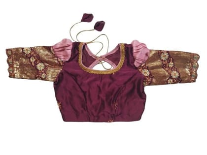 PARVATHI BEHERA WOMEN'S TAILORS- Readymade Saree Blouse With Embroidery Work And Puff Sleeves PARVATHI BEHERA WOMEN'S TAILORS- Readymade Saree Blouse With Embroidery Work And Puff Sleeves
