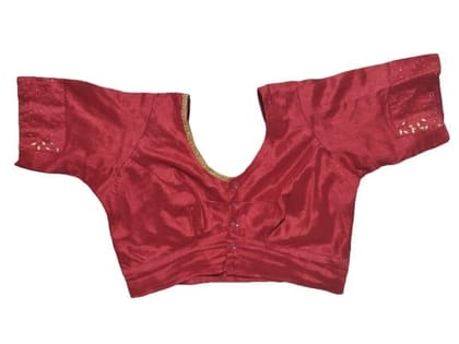 PARVATHI BEHERA WOMEN'S TAILORS - Readymade Maroon Color Phantom Silk Saree Blouse With Embroidery Work PARVATHI BEHERA WOMEN'S TAILORS - Readymade Maroon Color Phantom Silk Saree Blouse With Embroidery Work