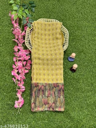 Peach Gorgette Saree