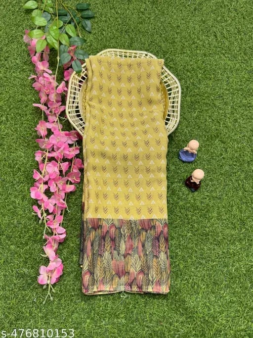 Peach Gorgette Saree