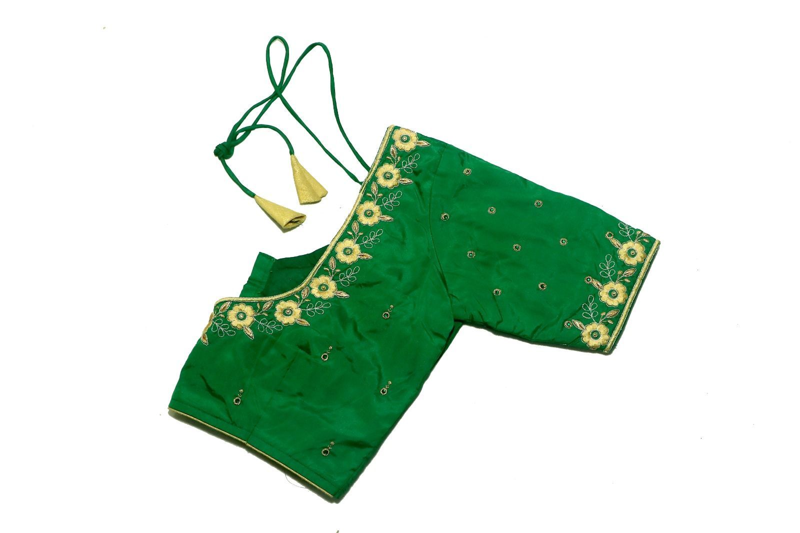 Green Embroidered Saree Blouse