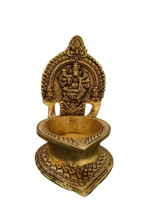 Antique Brass Oil Lamp with intricate carvings of Lord Ganesha Antique Brass Oil Lamp with intricate carvings of Lord Ganesha