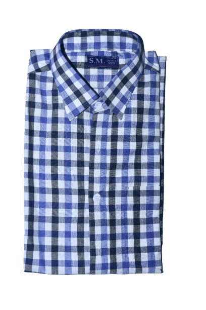 Men's Casual Button Down Checkered Shirt