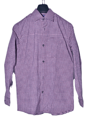 Men's Purple and White Gingham Button Down Shirt Men's Purple and White Gingham Button Down Shirt