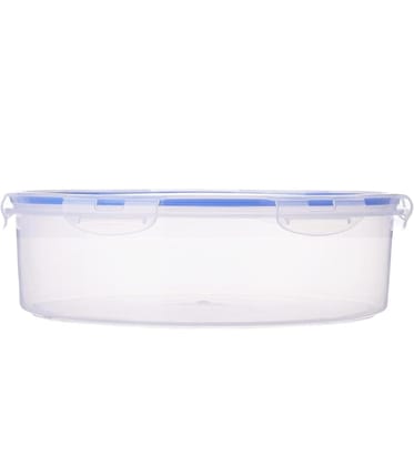 Large Round Plastic Food Storage Container with Blue Lid Large Round Plastic Food Storage Container with Blue Lid