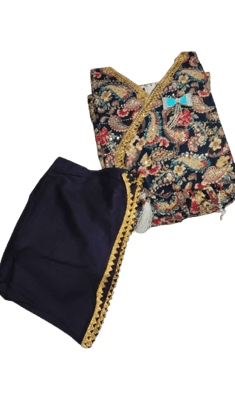 Embroidered Georgette Kurti with Palazzo Pants Embroidered Georgette Kurti with Palazzo Pants
