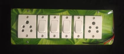 White & Green Combination 4 Switches 2in1 Sockets -2 White & Green Combination 4 Switches 2in1 Sockets -2