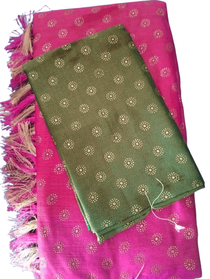 Georgette Pink Saree With Blouse Piece