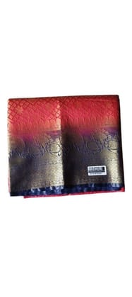 Red and gold zari woven Kanjivaram silk saree with blouse piece Red and gold zari woven Kanjivaram silk saree with blouse piece