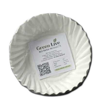 25 Pack of 9 Inch Green Live Biodegradable Sugarcane Plates