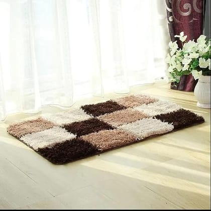 Plush Soft Absorbent Non-Slip Bath Mat, Washable Bathroom Rug, Modern Geometric