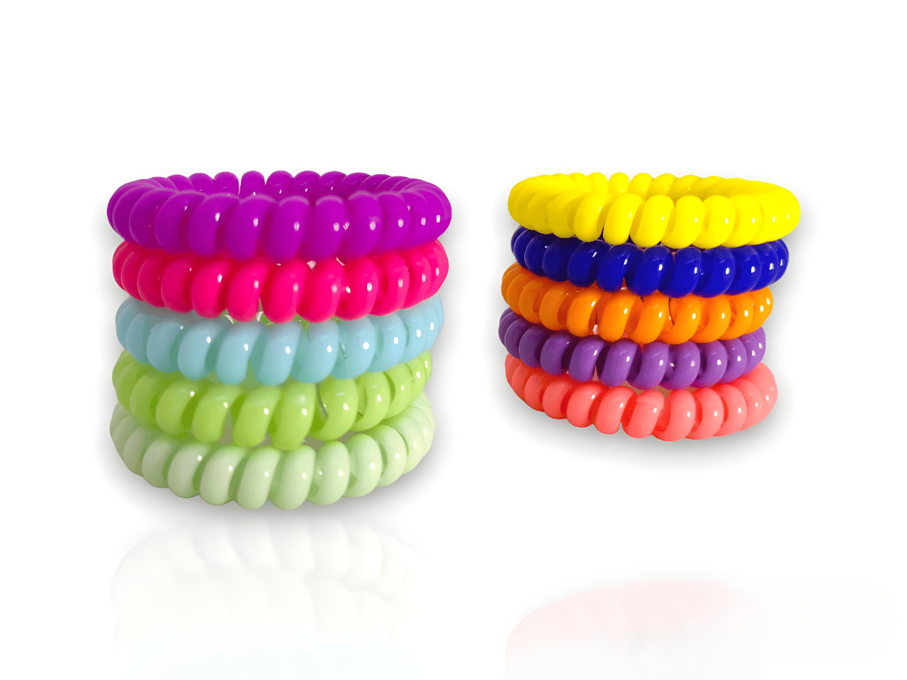 Elastic Spiral Rubber Band No-Crease, Stretchy & Tangle-Free Hair Bands for Girls. Perfect Spiral Rubber Bands for Effortless Styles Pack of 10