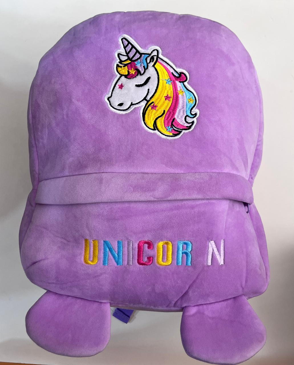 Purple Unicorn Plush Backpack for Kids