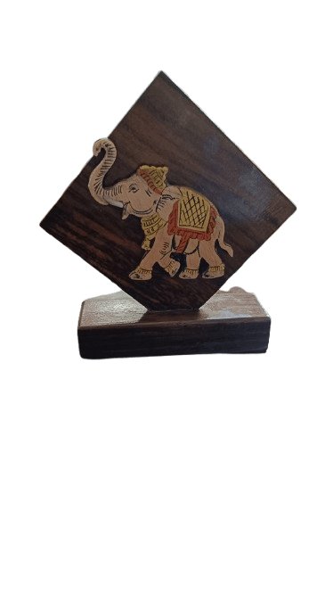Wooden Elephant Statue : Hand-Crafted Elephant Sculpture