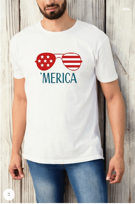  Unisex Patriotic Sunglasses T-Shirt | 'Merica Tee | 4th of July Shirt | Independence Day Shirt