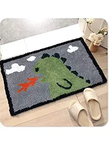 AAZEEM Attractive Cotton Abstract Anti-Slip Doormat 16 X 28(Green)