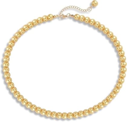 A V FASHION - Pearl Necklace For Girl and Women Yellow Pearl Necklaces for Women, 8MM Beaded Choker Necklace 1 Layer Beaded Mala Fashion Jewellery A V FASHION - Pearl Necklace For Girl and Women Yellow Pearl Necklaces for Women, 8MM Beaded Choker Necklace 1 Layer Beaded Mala Fashion Jewellery