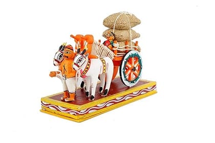 Lepakshi Handicrafts Kondapalli Bullock Cart Wooden Toy - Handcrafted Traditional Decor and Gift (Multicolor, 10 x 3.5 x 6.5 Inches Lepakshi Handicrafts Kondapalli Bullock Cart Wooden Toy - Handcrafted Traditional Decor and Gift (Multicolor, 10 x 3.5 x 6.5 Inches