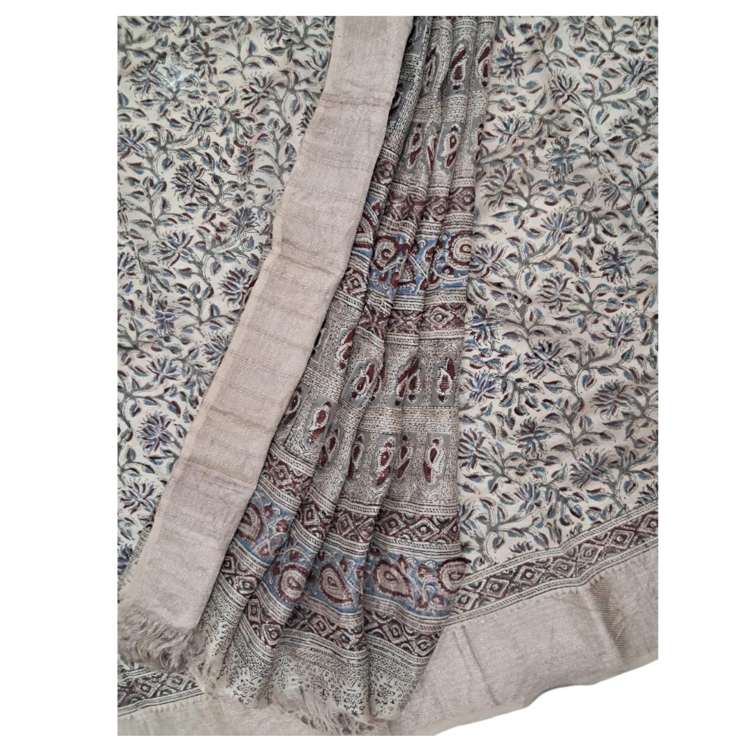 Lepakshi Handicrafts Kalamkari Block Print Saree (Mangalagiri Cotton Silk) (3)