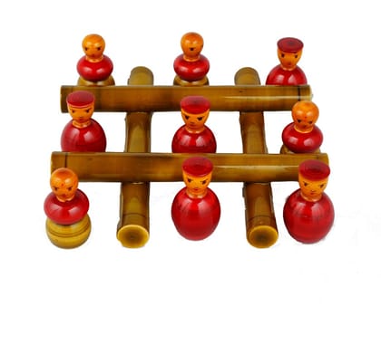 Lepakshi Handicrafts Etikoppaka TIK Tok Game Frame - Handcrafted Wooden Board Game for Kids and Decor (10 x 10 x 10 cm, Multicolor) Lepakshi Handicrafts Etikoppaka TIK Tok Game Frame - Handcrafted Wooden Board Game for Kids and Decor (10 x 10 x 10 cm, Multicolor)