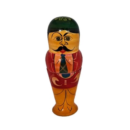 Lepakshi Handicrafts Etikoppaka Six-in-One Female Doll Set - Handcrafted Wooden Decor and Gift (Multicolor, 3 x 6 Inches)